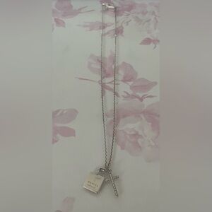 GUCCI  Trademark Square Cross Stering Silver 925 Necklace Pendant